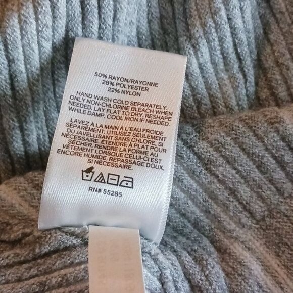 Express Cardigan Sweater Gray Striped Dolman Sleeve Ribbed Stretch Womens Size S - Picture 6 of 6